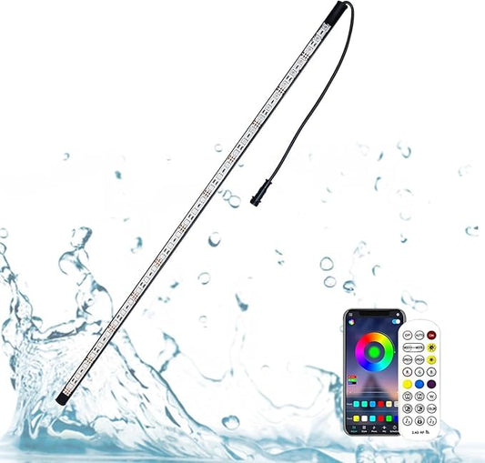 Longrun LED Fountain Light,Waterfall LED Light Strip,Remote and APP Control Waterproof Aluminum LED Lights for Pool Water fall Fountain,Pond Waterfall Spillway Landscape Lighting Decoration(11.22Inch)