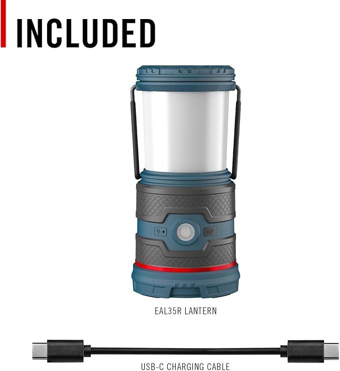 Coast EAL35R 1000 Lumen Voice-Controlled LED Emergency & Camping Area Lantern with Warm, Cool White, Day, Red & Red Flashing Mode, Power Bank Functionality - Ocean