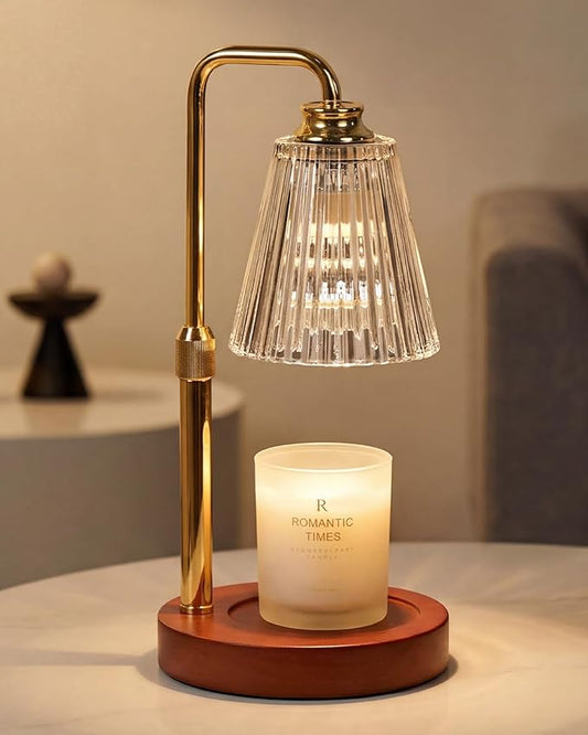 Candle Warmer Lamp with Timer Dimmable Crystal Vertical Stripe, Birthday Gifts for Women Mom, Adjustable Candle Warmer with 2 Bulbs, Candle Lamp Warmer for Jar Candles, House warming Home Decor