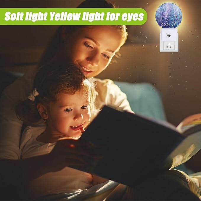 Spring Purple Flower Night Light,Floral Plug-in Night Lights with Dusk-to-Dawn Sensor for Bedroom Bathroom and Living Room Sleep Friendly lamp