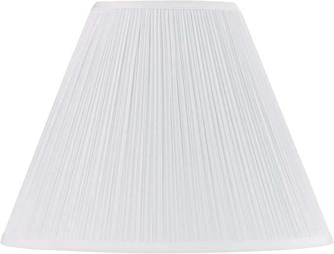 Aspen Creative 33136, Mushroom Pleated Traditional Spider Lamp Shade, White, 7" Top x 18" Bottom x 13" Slant