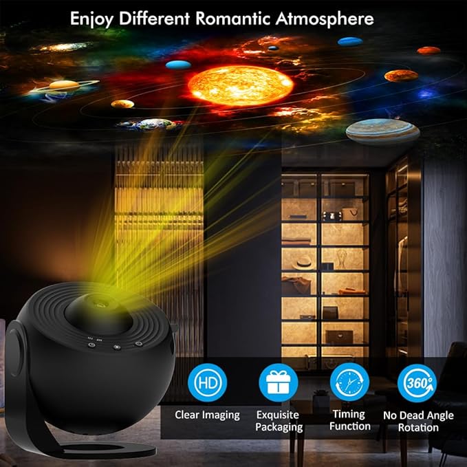 Galaxy Projector for Bedroom,13 in 1 Planetarium Star Projector with Solar System & Constellation,Ceiling Night Light with Timer,LED Space Galaxy Lamp Bedroom Room Decor for Adults Kids