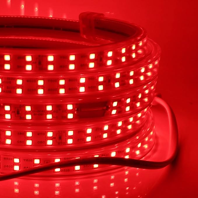 SUYOOULIN LED Strip Lights, High Voltage AC110V-130V 33ft/10m Super Bright 40000LM Waterpoof IP68 2835 180 LEDs/m LED Light Strips for Home Garden Outdoor Decoration(Red)
