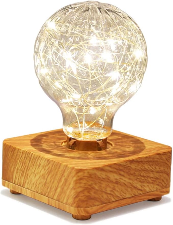USB Rechargeable Wooden LED Night Lamp for Bedroom Bedside Desk Warm Light Table Lamp for Dorm Decor and Home Ambiance Portable and Easy to Use Bedside Decor