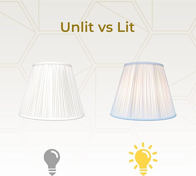 Royal Designs, Inc. Deep Empire Gather Pleat Basic Lamp Shade, White, 9 x 16 x 12.25