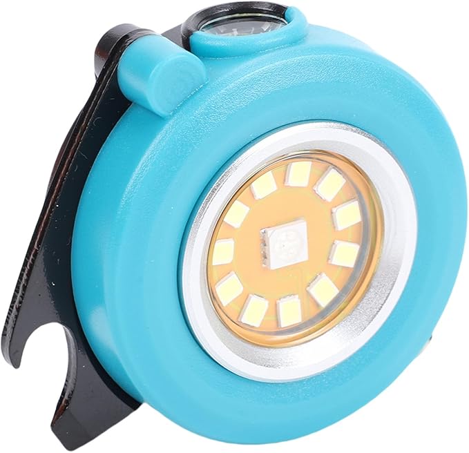Keenso Keychain Flashlight, Aluminum Alloy Portable LED Torch with RGB Modes, Emergency Light for Camping and Car Repair (Blue)