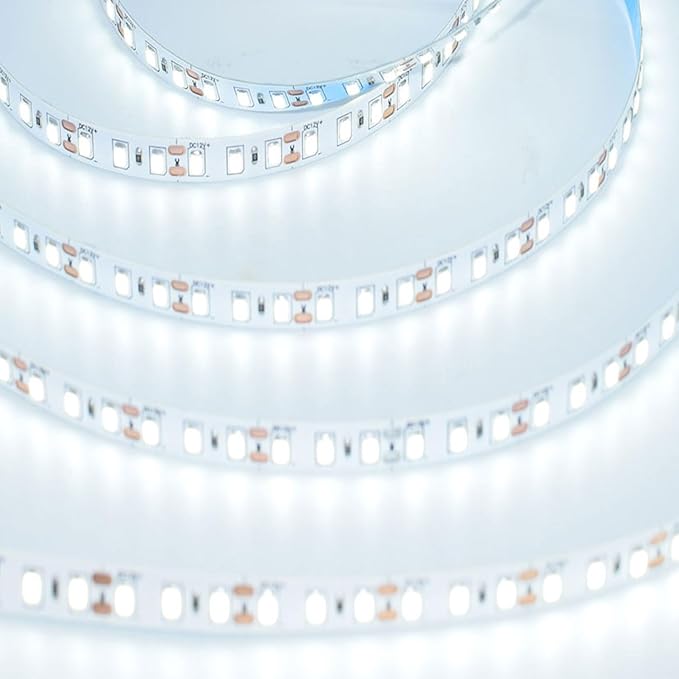 AC110-130V LED Strip Lights，Dimmable 10000LM 16.4ft/5m SMD 2835 600 LEDs Waterproof IP44 LED Lights Strip Ribbon, More Brightness Than Low Voltage LED Strip Lights (Daylight White 6000K)