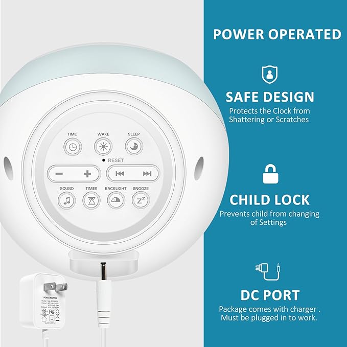 iHoo Toddlers Sleep Training Clock, Kids Alarm Clock with Night Light & Nap Timer, Ok to Wake Clock for 2-9 Years Girls Boys