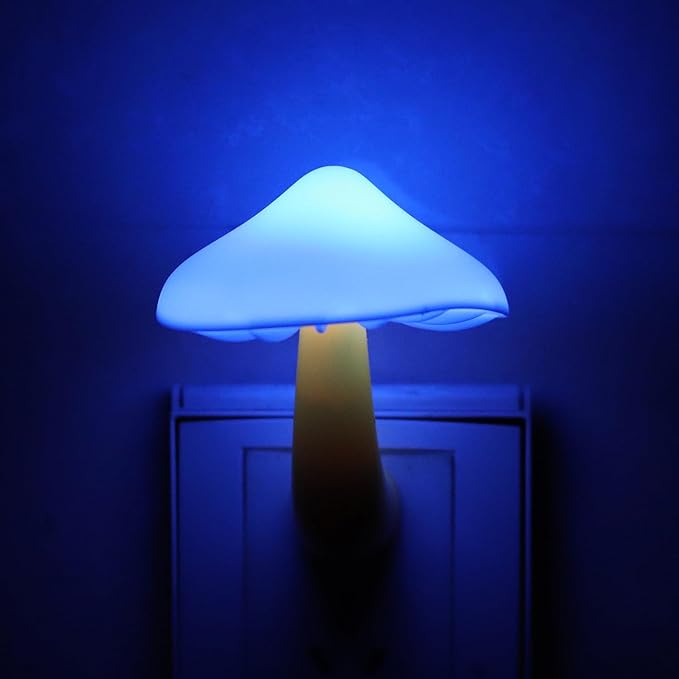 Mushroom Night Light, Mushroom Decor Bathroom LED Light, Decorative Night Lights Plug Into Wall, Sensor LED Bathroom Lamp Cute Night Light for Adults Kids, Toilet Light Kids Bathroom Decor