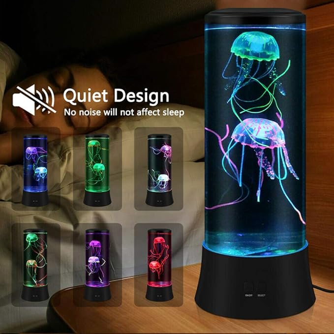 EDIER Jellyfish Lamp, LED Fantasy Jelly Fish Light, 7 Color Setting Jellyfish Tank Table Lamp Decorations for Home Office Decor Great Kids