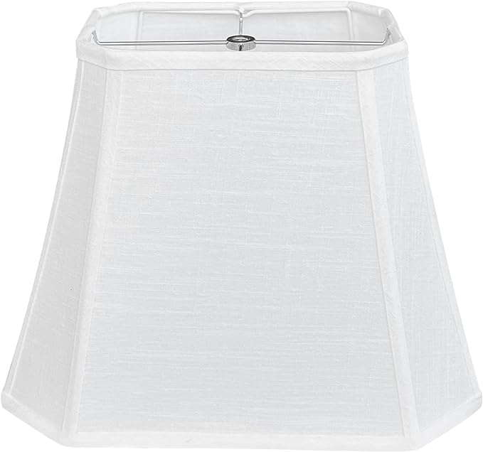 TOOTOO STAR Rectangle lamp shade, (6 x 9)" x (11 x 14)" x 10.5" White Linen LampShade for Table Lamp, Floor Lamp Bell Cut Corner Lamp Shade