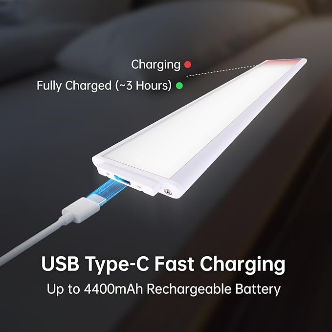 10 Inch Under Cabinet Lighting, Expandable LED Cabinet Light with Sensor Controls, Adjustable Color Temperature & Brightness, Wireless Magnetic Installation