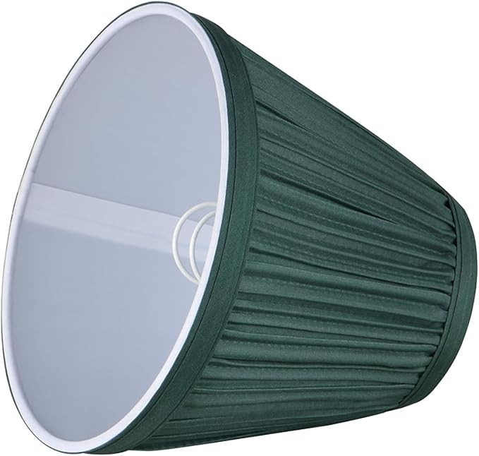 Aspen Creative 33123-2 Small Pleated Empire Shape Chandelier Clip-On Lamp Shade, Hunter Green, 3" Top x 6" Bottom x 5" Slant, 2 Pack