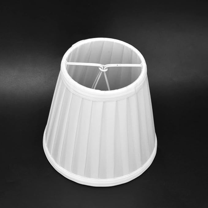 Small Lamp Shades Set of 2, 3.6x5.6x5.1 Inches Pleated Fabric Sconce Lampshades Modern Clip On Chandelier Shades Cover for E14 Bulb, Table Lamps, Floor Lamps (White)