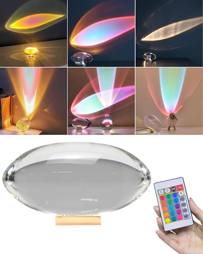 Angel Eyes Projection Night Light, Colorful Crystal Lamp Sunset Table Lamp, Crystal Atmosphere Lamp, Tabletop Light Atmosphere Night Light for Party Home Decor Bedroom Living Room