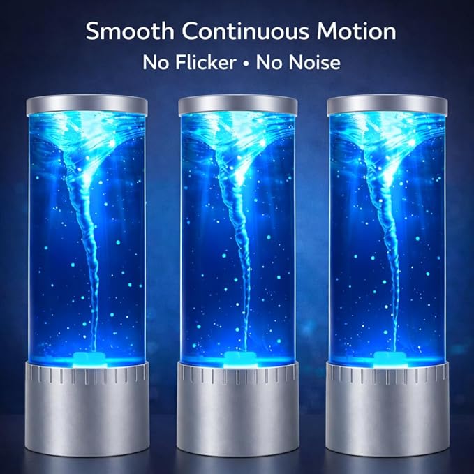 Tornado Lamp & Night Light - Mesmerizing Motion & Soft Glow for Relaxation and Ambiance