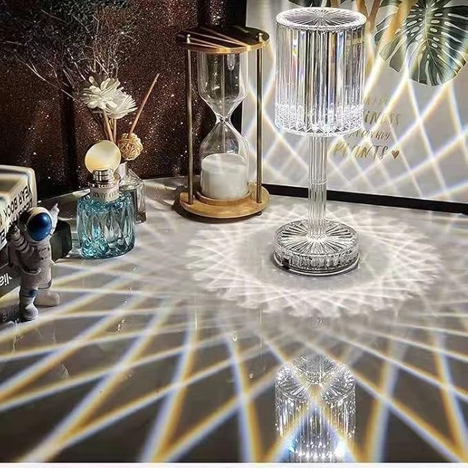 Crystal Lamp, Crystal Table Lamp Rose Crystal Lamp USB Diamond Table Lamp 16 Color Changing Touch Crystal Lamp (B)