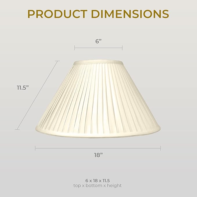 Royal Designs, Inc. Coolie Empire Side Pleat Basic Lamp Shade, BS-727-18BG-2, Beige, 6 x 18 x 11.5, Set of 2