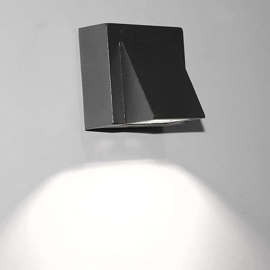 3W LED Outdoor Exterior Wall Step Down Light Fixture Lamp Black Finish Cool White
