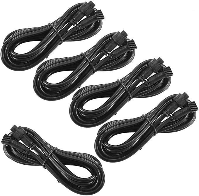 FVTLED 3m 9.84ft 3Pin Extension Cable Wire with Male and Female Connectors at Both Ends for FVTLED Dual Color Temperature CCT Deck Lights,Pack of 5