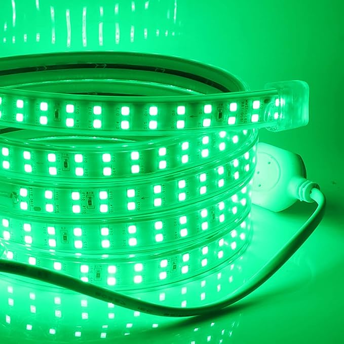 SUYOOULIN LED Strip Lights, High Voltage AC110V-130V 33ft/10m Super Bright 40000LM Waterpoof IP68 2835 180 LEDs/m LED Light Strips for Home Garden Outdoor Decoration(Green)