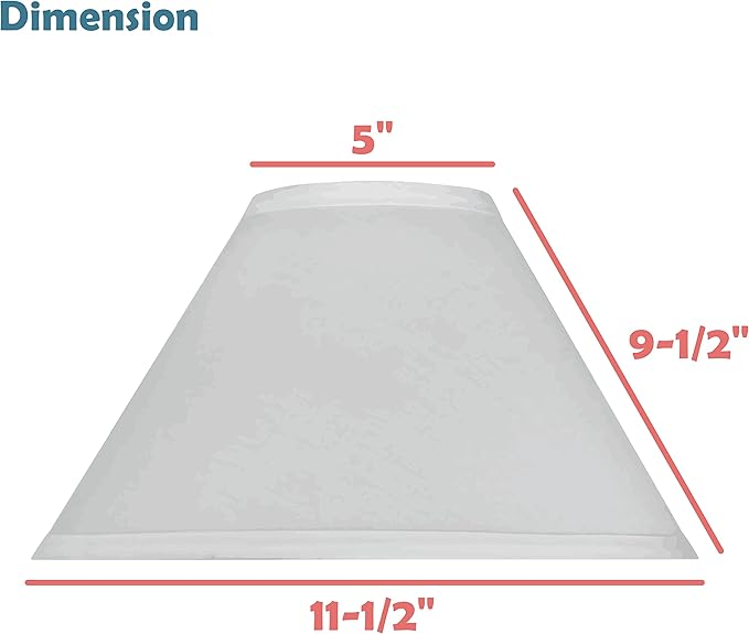 Aspen Creative 59176A, Empire Uno Lamp Shade, Off White, 5" Top x 11.5" Bottom x 9.5" Slant Height, Slip UNO 33mm