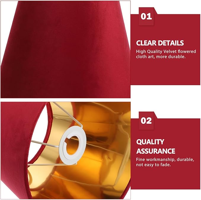 DOITOOL E27 Lamp Shade for Table Lamp, Red Lamp Shade, Barrel Cloth, Small s for Floor Light Ceiling Light Covers, Replacement for Bedroom Living Room Decor
