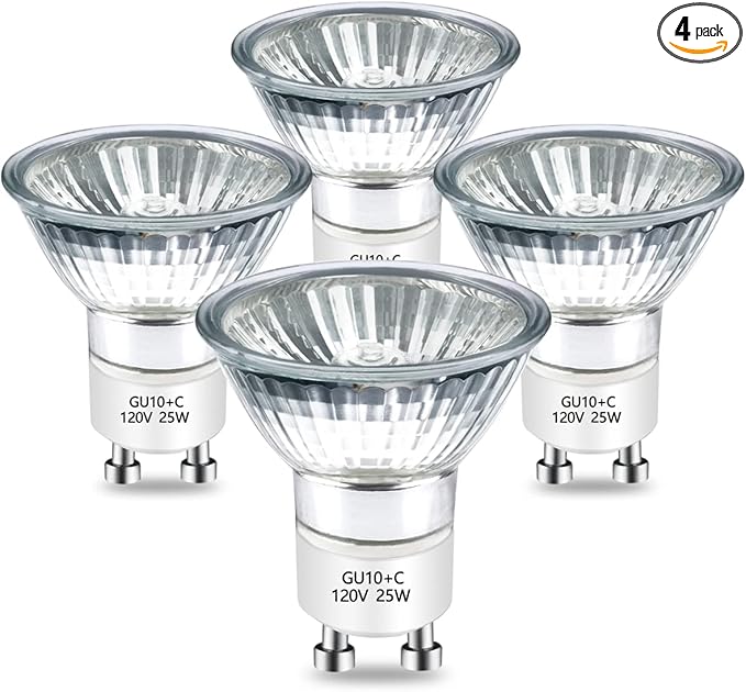 Halogen Bulb 25 Watt GU10 120V NP5 Replacement Bulb for Candle Warmer, Scent Wax Burner, Fragrance Melt, JDR Dimmable, Warm White 2700K Pack of 4