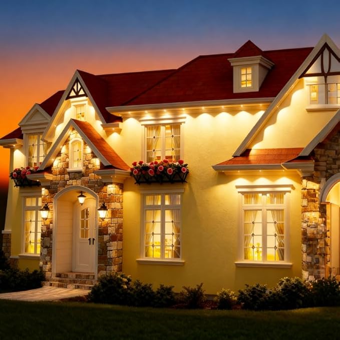 Permanent Outdoor Lights,Smart RGB Outdoor Lights with Remote APP Control, 100 Ft with 72 LED IP67 Waterproof Outside Light for House for Holiday, Party, Dailyy(unconnectable)