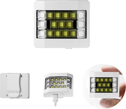 Running Lights for Runners, Clip on Flashlight, Rechargeable LED Safety Light for Walking at Night, Portable EDC Flashlight, Small Work Light Warning Flashing Camping Hiking Gear (White)