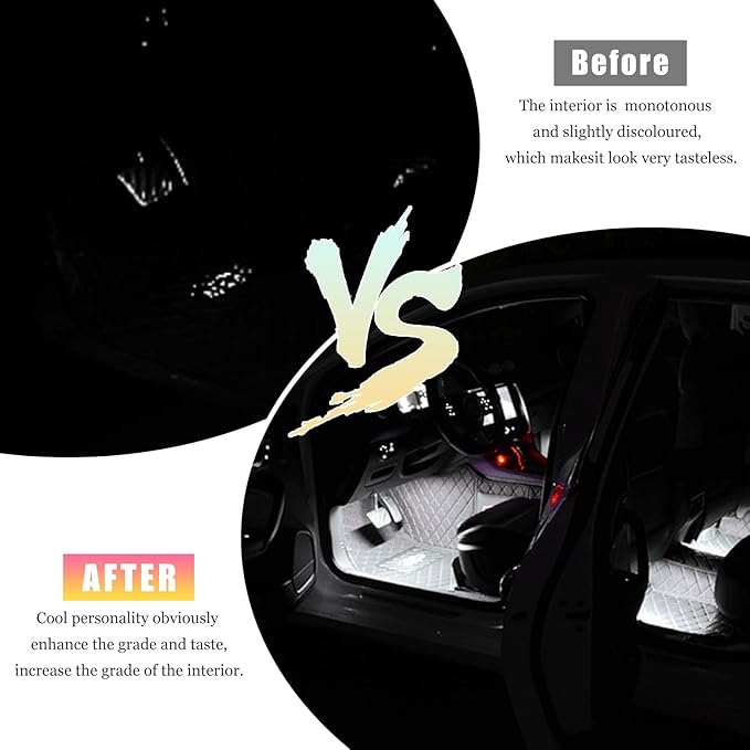 4 PCS USB LED Car Interior Atmosphere Lamp, Portable Plug-in 5V USB Car LED Interior Lighting Night Lamp, Mini USB Ambient Lighting Decor for Home Car Laptop Keyboard (White)