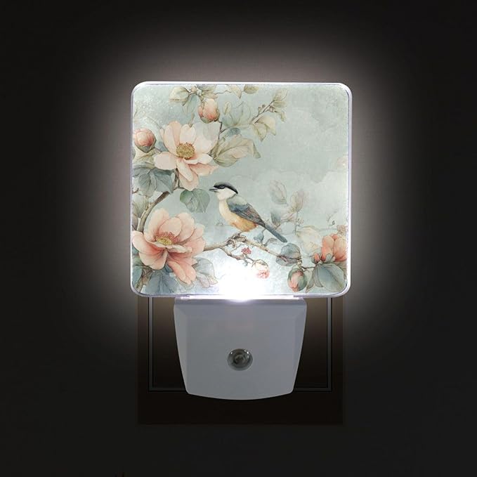 Bird Night Light 2 Pack Dusk to Dawn Sensor Led Lamp for Women Men Night Lights Plug into Wall Decor for Bedroom Kitchen Corridor, 0.5W