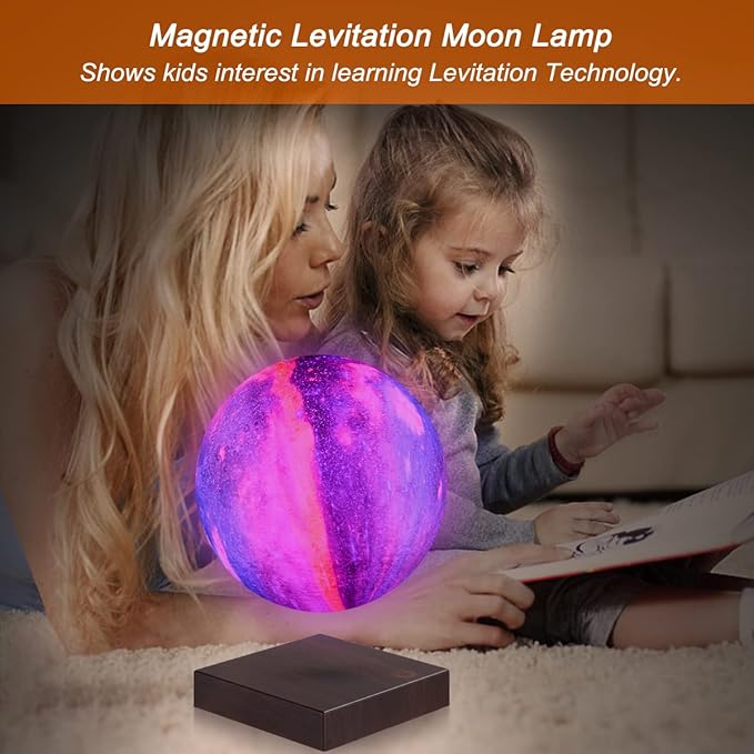VGAzer Levitating Galaxy Moon Lamp with Remote Swich, Kids Hover Ball Moon Lamp, 16-Color Dimmable Bedroom Table Lamp,Gifts
