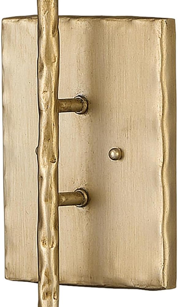 Hinkley Tress Large Single Light Wall Sconce - Hammered Details, Off-White Textured Shade - Champagne Gold