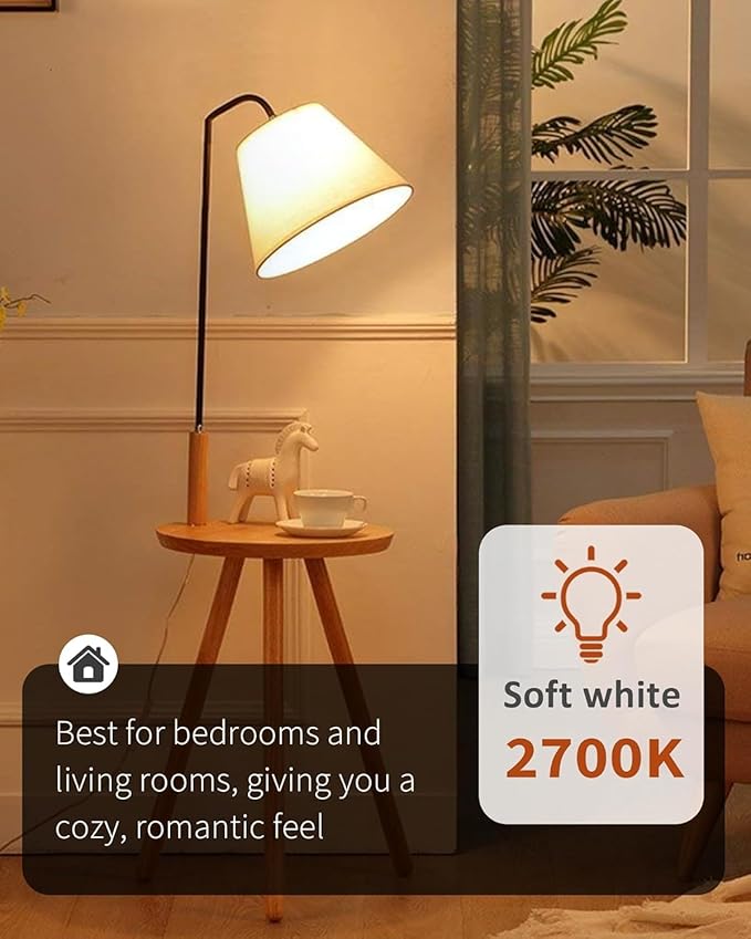 TJOY LED Light Bulbs, 100 Watt Equivalent A19 LED Bulbs, Soft Warm White 2700K, Energy Saving Lightbulbs with E26 Standard Base, 1500 Lumens Non Dimmable Lamp for Home Bedroom Kitchen, 4 Pack