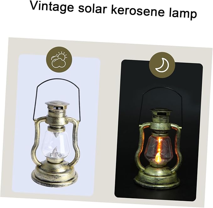 IMIKEYA Creative Retro Kerosene Lamp Night Light Rechargeable Handheld Lantern for Home Decor Vintage Atmosphere Lamp for Bars and Festivals