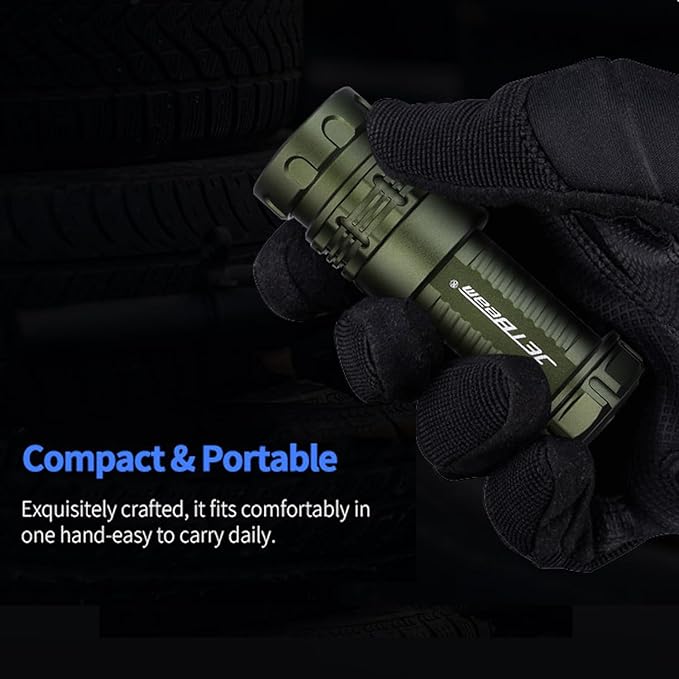 JETBeam RRT0 PRO led Flashlight,1680 Lumens flashlights high lumens Equipped with 3 High-Brightness LED with RGB Light IP68 Portable Pocket Clip Magnetic Flashlight for Camping, Checking,Emergencies