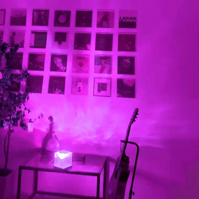 Aurora Ocean Wave Lights Projector Corded,16 Colors Changing Light Touch Dimmable Mood Lighting, Remote Crystal Night Lamp with Dynamic Ripple Effect for Bedroom Playroom Decor Kids Teens Gifts