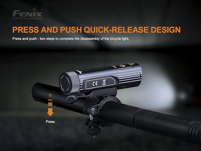 Fenix BC26R Rechargeable Bike Light, 1600 Lumens Super Bright with Dual Batteries and LumenTac Battery Organizer