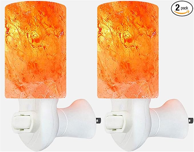 Spantik Himalayan Rock Salt Night Light Cylinder Shape 2Pack