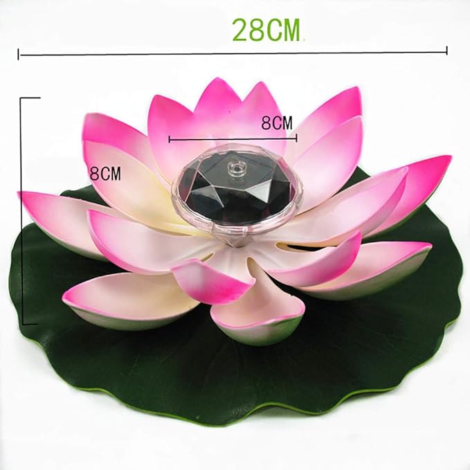 Juesi Floating Pool Lights, Solar Power Floating Lotus Flower LED Accent Light, Color Changing Water Resistant Outdoor Floating Pond Night Light Auto On/Off for Garden Pool Party Ideal Gift (Pink)