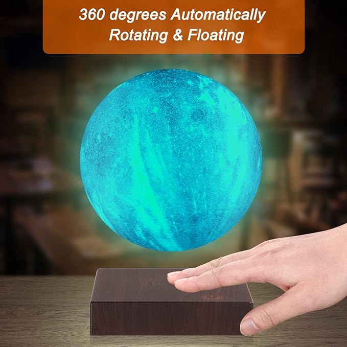 UVEHAS Levitating Galaxy Moon Lamp - 16 Colors Magnetic Levitation Floating 3D Moon Light, with Remote Control Spinning in Air LED Galaxy Night Lights for Office Home Decoration Christmas Gift