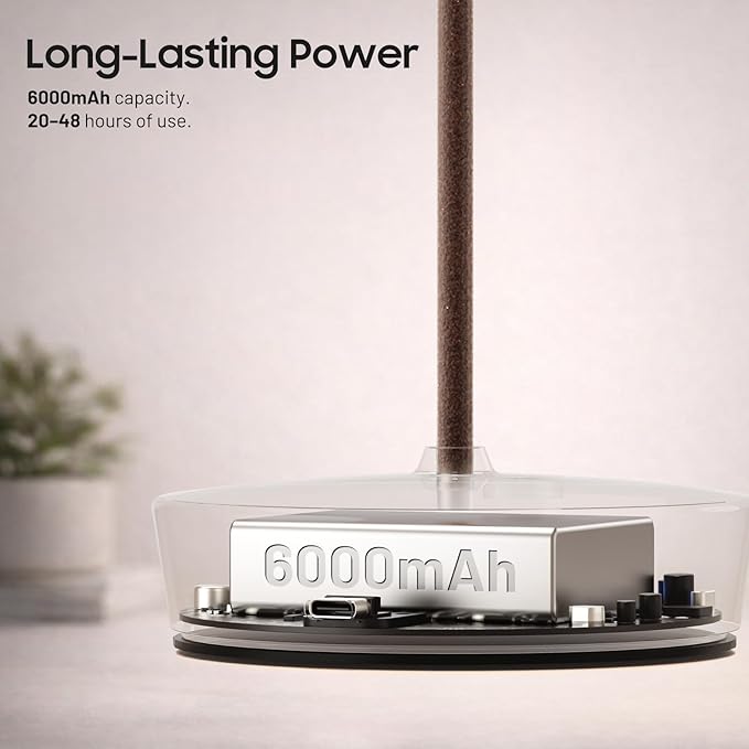 2Pack Cordless LED Table Lamp，Rechargeable Battery Desk Lamps, 3 Color Stepless Dimmable Metal Battery Table Lamps, Portable Waterproof Table Light for Indoor/Outdoor/Restaurant
