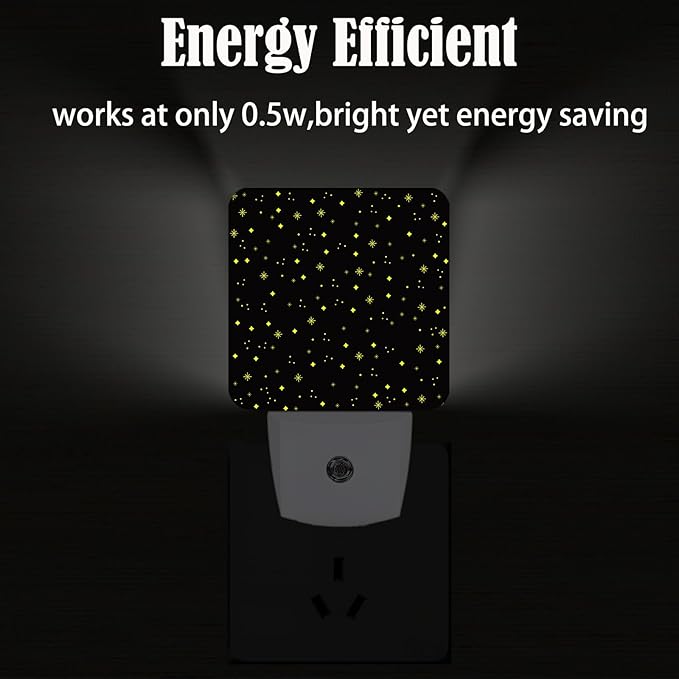 Shining Stars Night Light,Plug-in Night Lights with Dusk-to-Dawn Sensor for Stairway,Hallway,Bedroom Sleep Friendly Ideal for Women/Girls/Boys Gift,0.5w