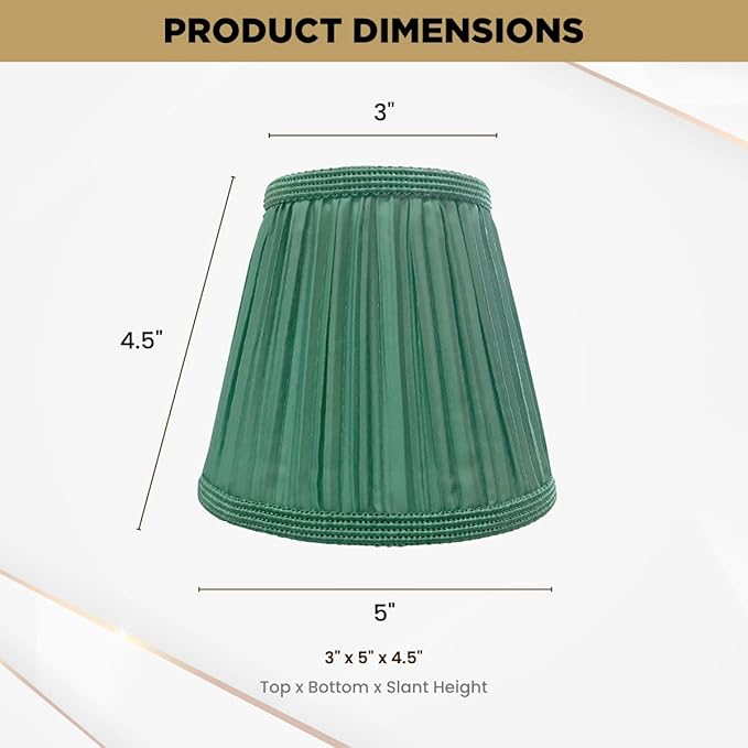 Royal Designs, Inc. CS-1059-5GR Designer Mushroom Pleat Empire Chandelier Lamp Shade, 3 x 5 x 4.5, Green