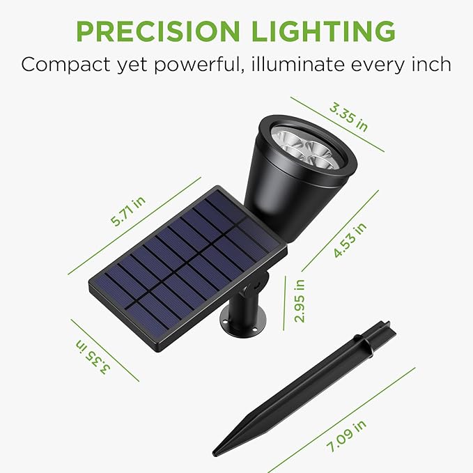 InnoGear Solar Lights Outdoor Lighting Waterproof Landscape Spotlights Uplighting for Outside Flag Garden Trees Yard Pathway Wall Auto On/Off, Pack of 4 (Cool White)