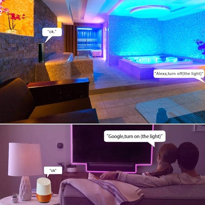 MIHEAL Led Light Strip,WiFi Wireless Smart Phone Controlled Strip Light Kit 32.8ft 300leds 5050 Waterproof IP65 LED Lights,Compatible with Android and iOS System,Alexa