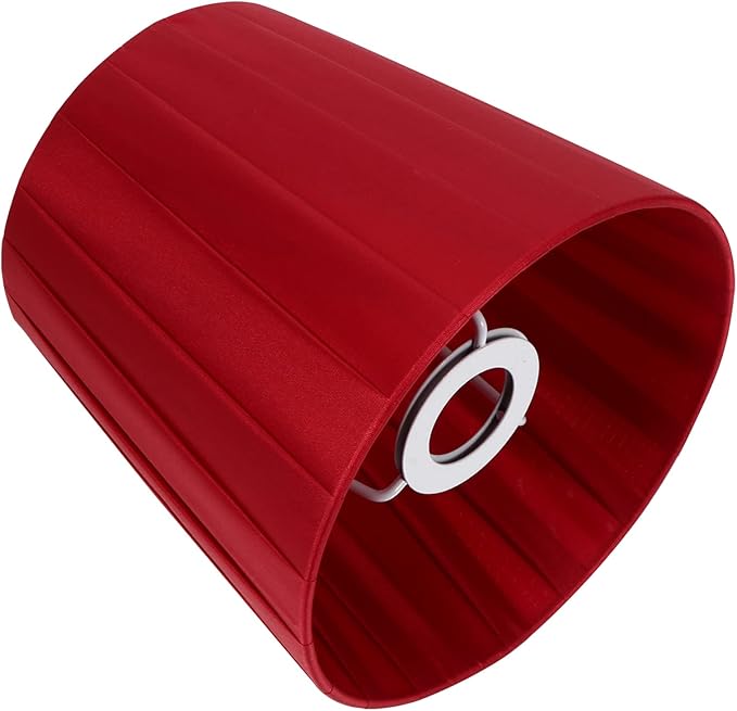 Lamp Shades Cloth Lamp Shade, Pleated Lamp Cover Clip on Lampshade Table Lamp Chandelier Shades for Home (Red) Vintage Decor