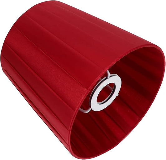 Lamp Shades Cloth Lamp Shade, Pleated Lamp Cover Clip on Lampshade Table Lamp Chandelier Shades for Home (Red) Vintage Decor