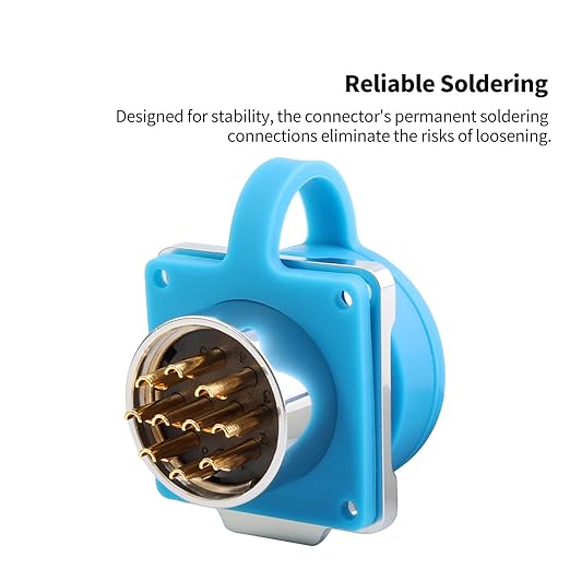 CNLINKO DH-24 10 PIN Industrial Waterproof Connectors, IP68 Circular Connector, Hard Metal Anti-Interference Shell, Quick Plug Aviation Connector, M24 Panel Mount Flange Socket (10-Pin)